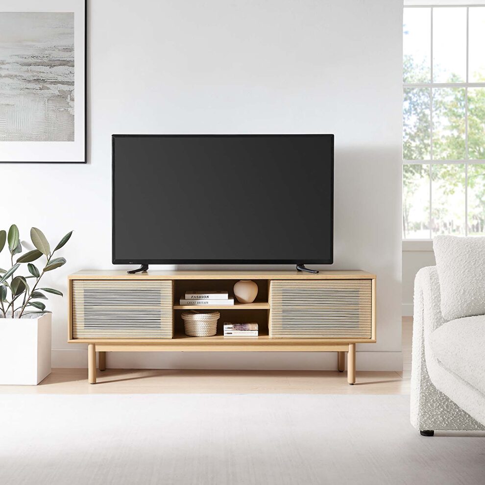 59-inch natural finish TV stand by Modway