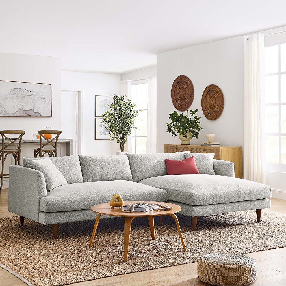 Mid-century polyester sectional, right-facing design by Modway