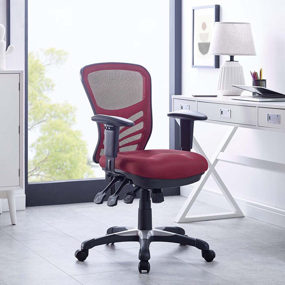 Mesh office chair in red by Modway