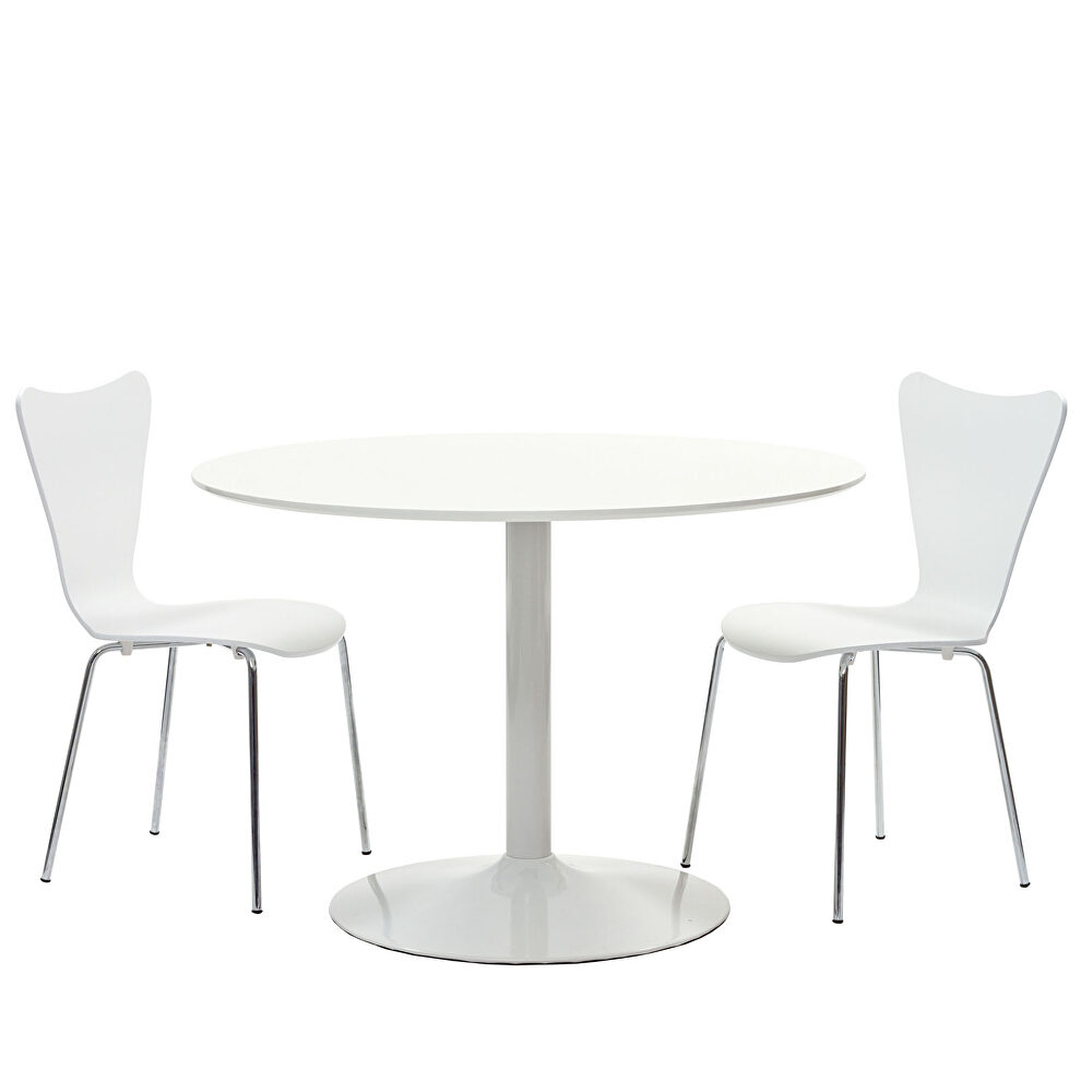 3 piece dining set in white by Modway