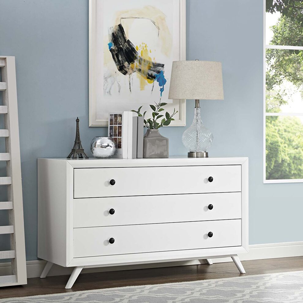 Wood dresser in white by Modway