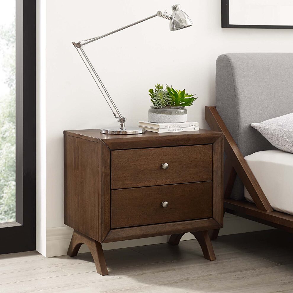 Nightstand or end table in walnut by Modway