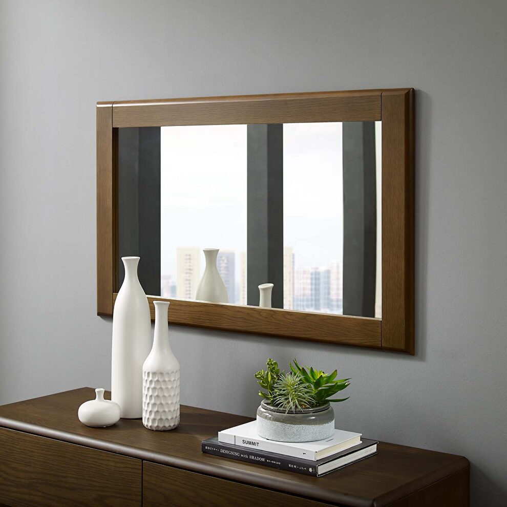 Wood frame mirror in chestnut by Modway
