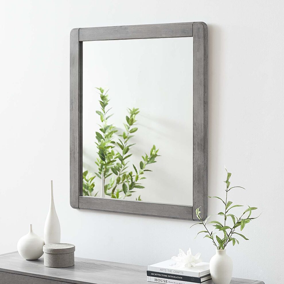 Wood mirror in gray by Modway