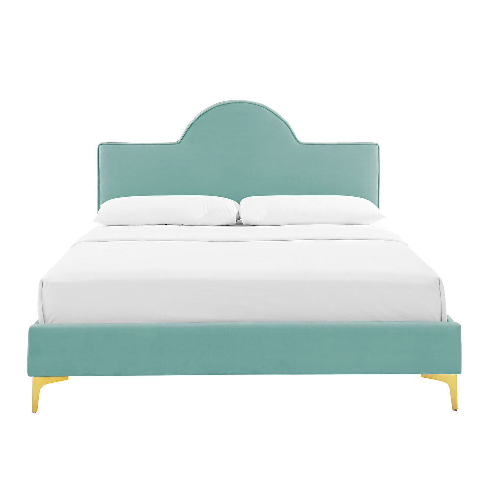 Mint performance velvet upholstery twin bed by Modway