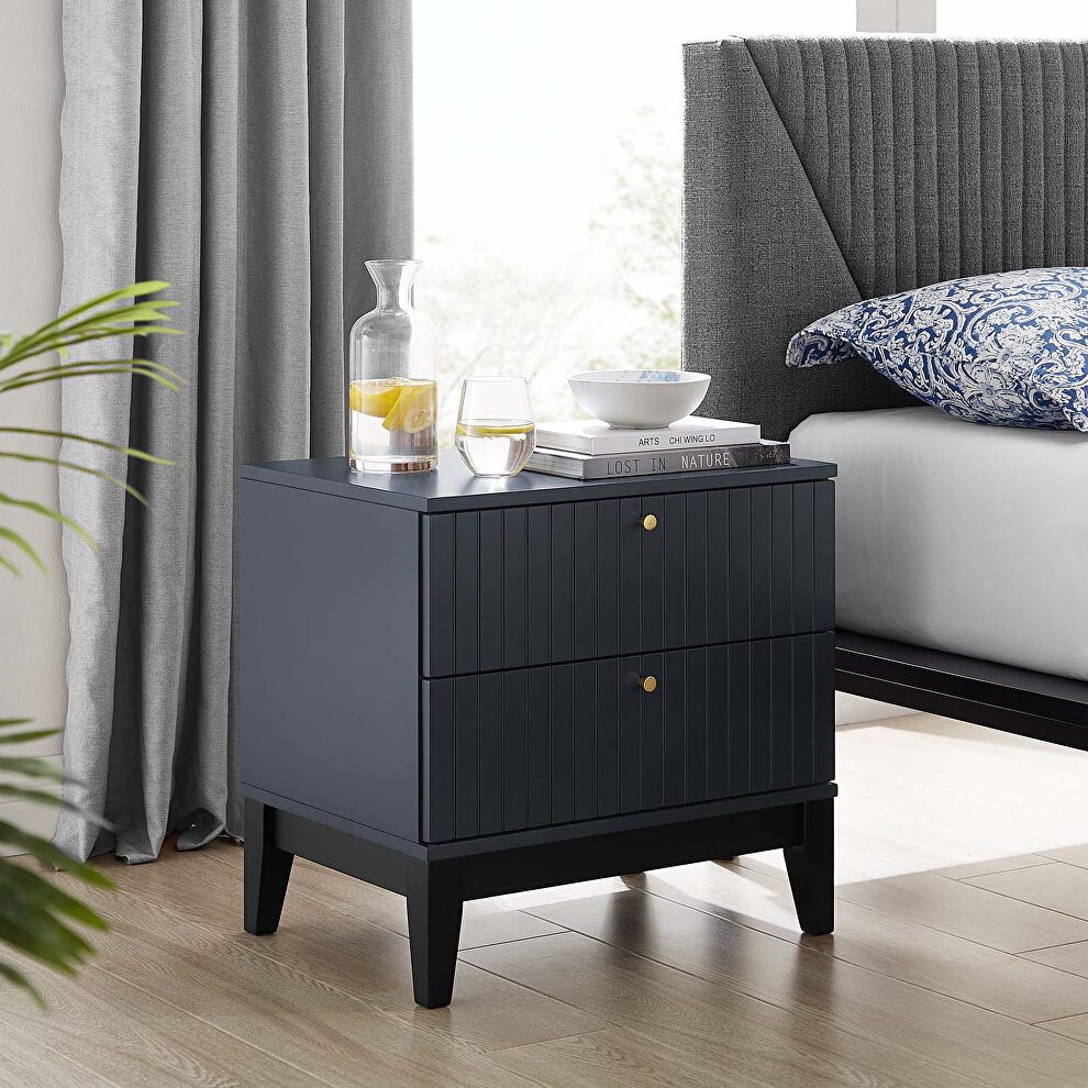Blue finish contemporary modern design nightstand by Modway