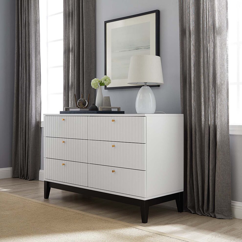 White finish contemporary modern design dresser by Modway