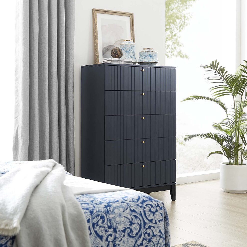 Blue finish contemporary modern design chest by Modway