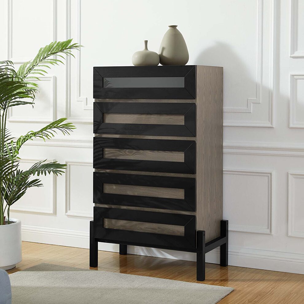 Oak finish contemporary modern style chest by Modway