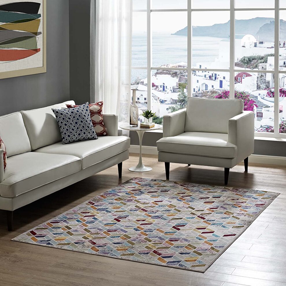 Geometric mosaic area rug by Modway
