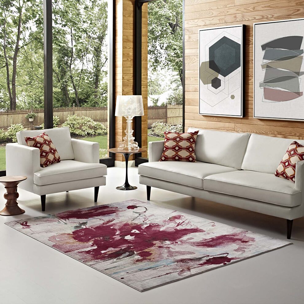 Abstract floral area rug by Modway