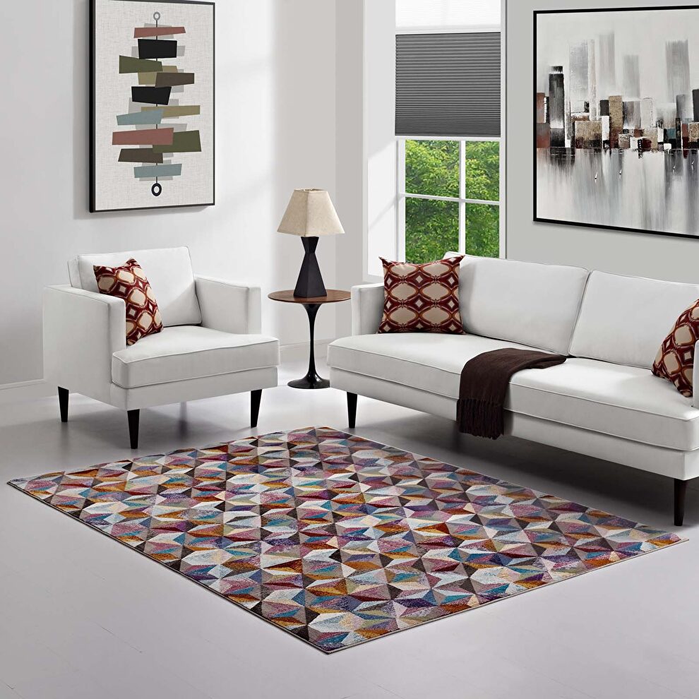 Geometric hexagon mosaic area rug by Modway
