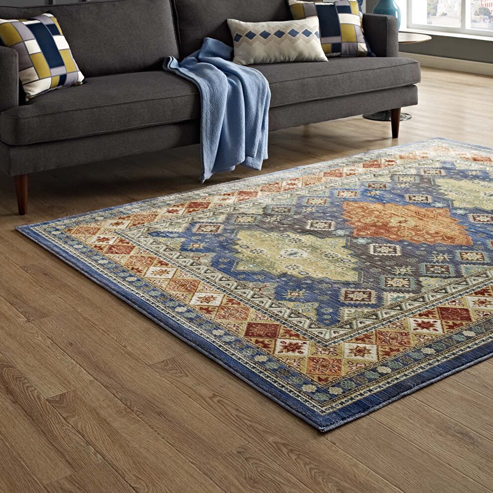 Distressed southwestern diamond floral area rug by Modway