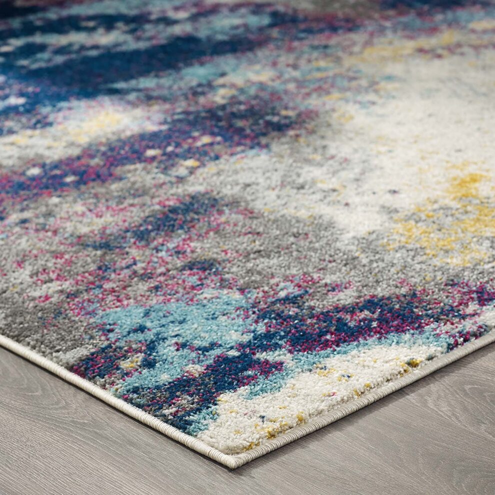 Contemporary modern abstract area rug by Modway