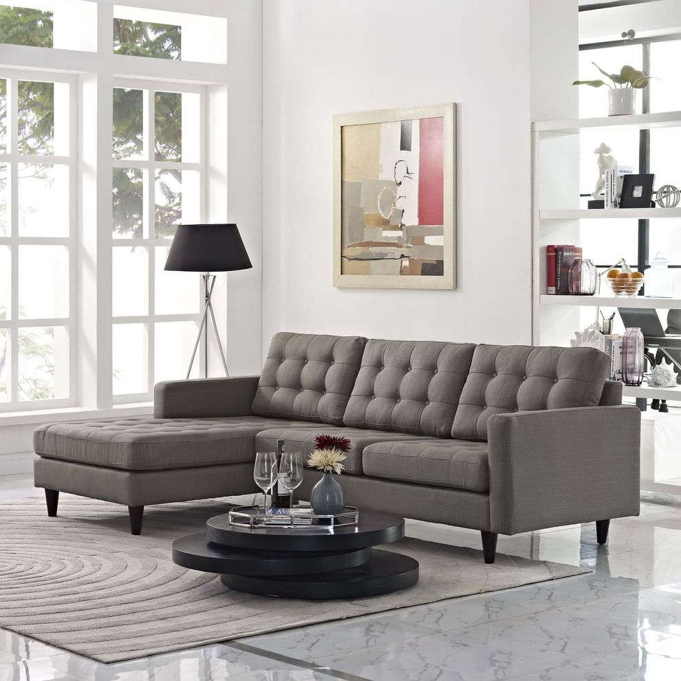 Granite upholstered fabric retro-style sectional sofa by Modway