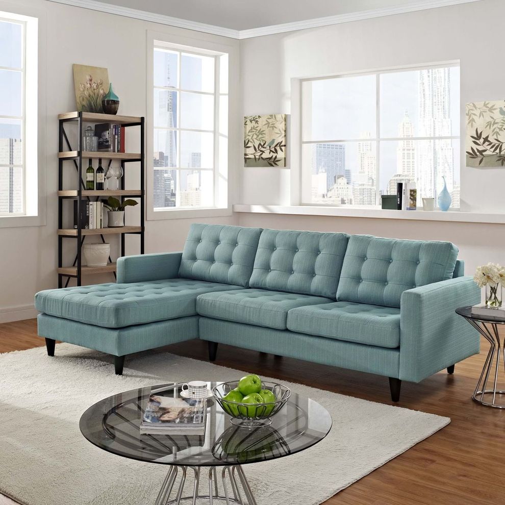 Laguna upholstered fabric retro-style sectional sofa by Modway