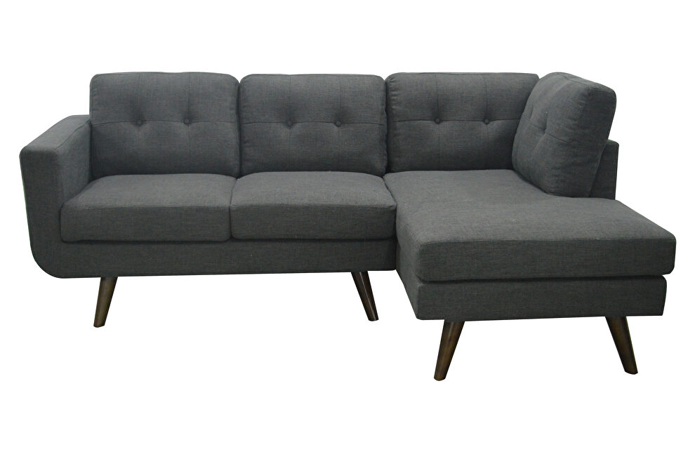 Movable headrests dark gray fabric right-facing sectional sofa by New Spec