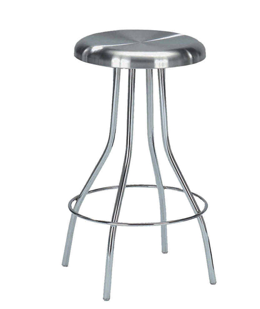 Chromed round counter height bar stool by New Spec