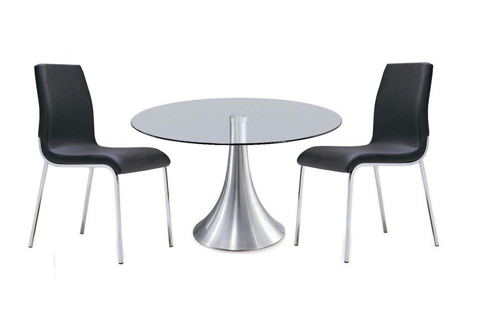 Round glass contemporary dining table by New Spec