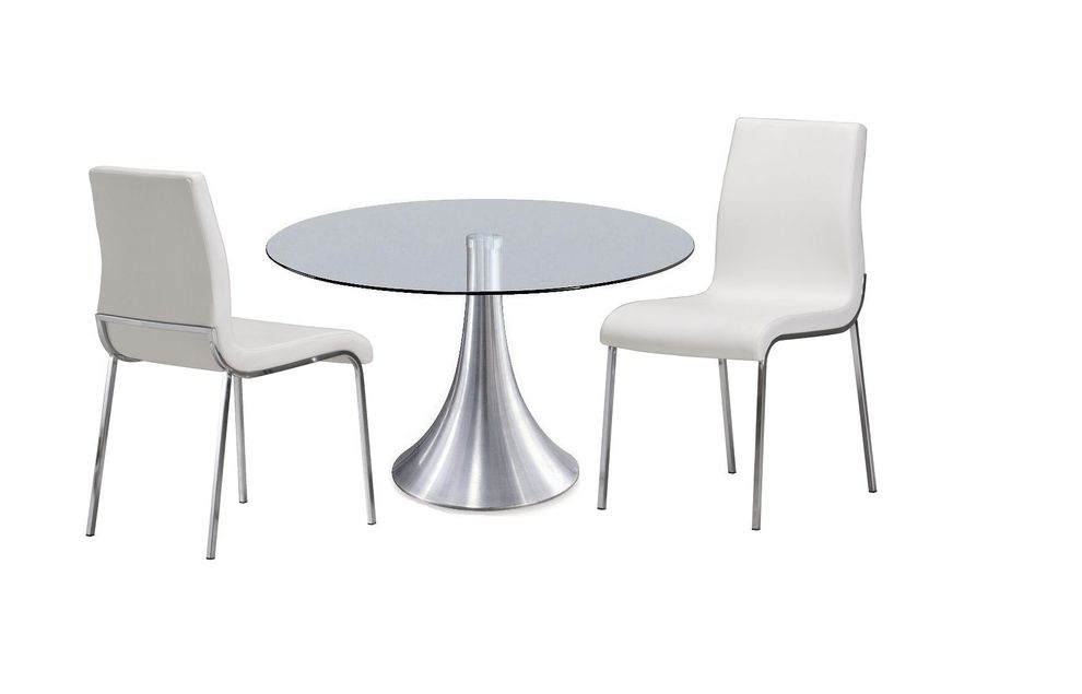 Round glass contemporary dining table by New Spec