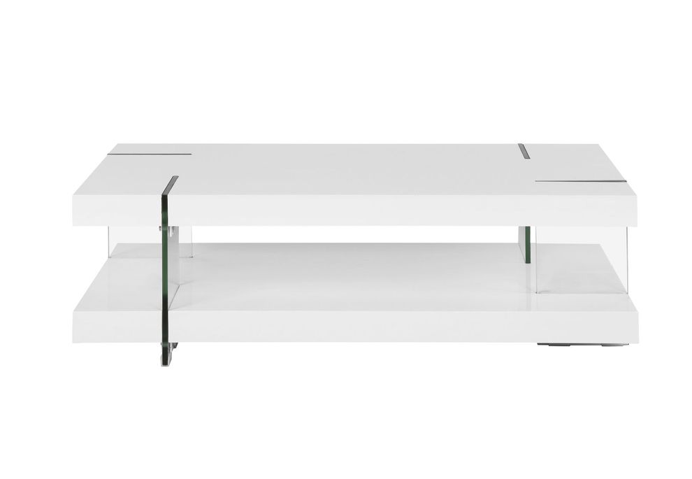 White contemporary high gloss / glass coffee table by New Spec