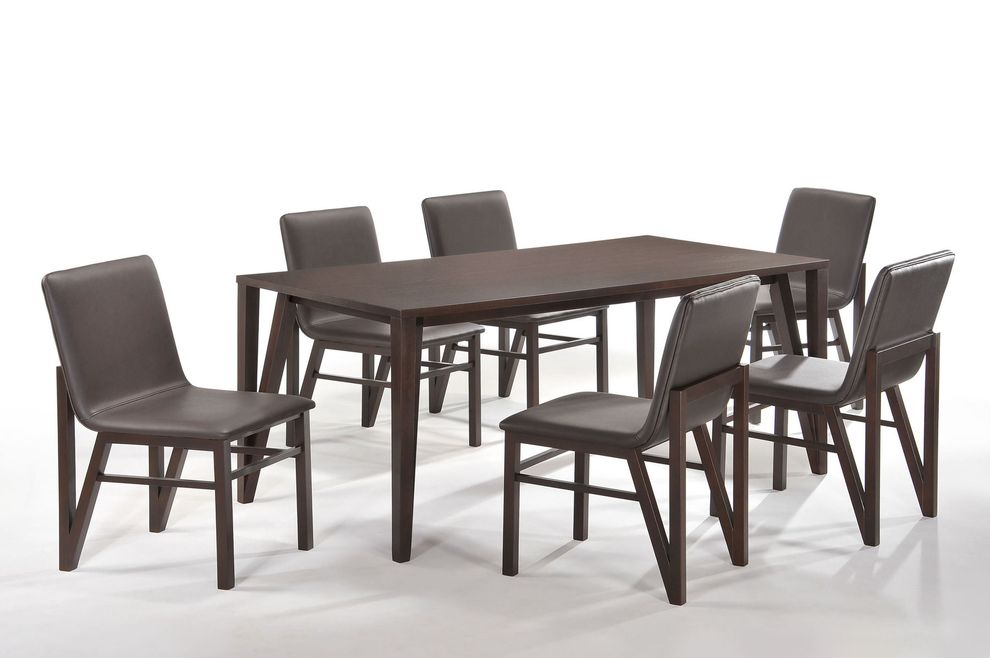 Designer dark brown/wenge dining table by New Spec