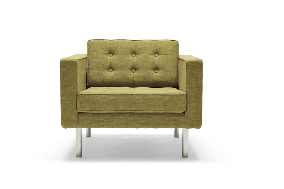 Green soft fabric modern chair by New Spec