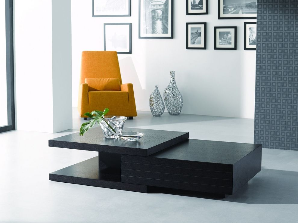 Modern wenge low-platform coffee table by New Spec