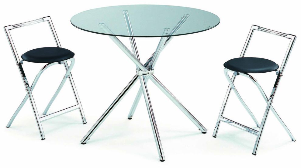 Modern round glass small dining table by New Spec