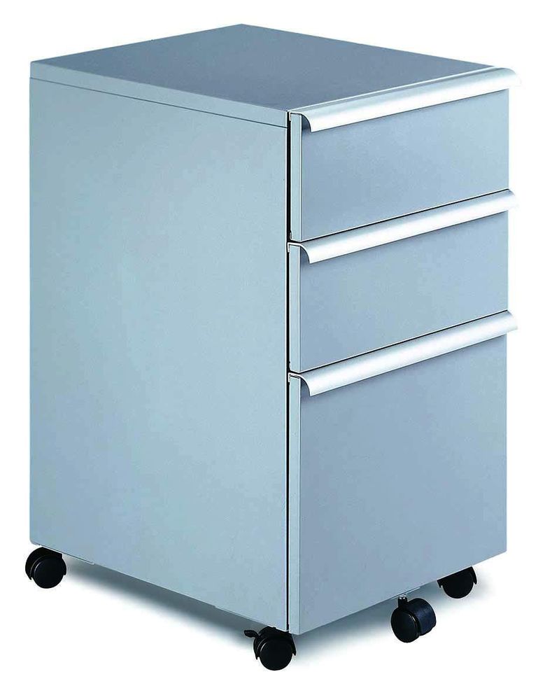 Modern file cabinet in silver by New Spec