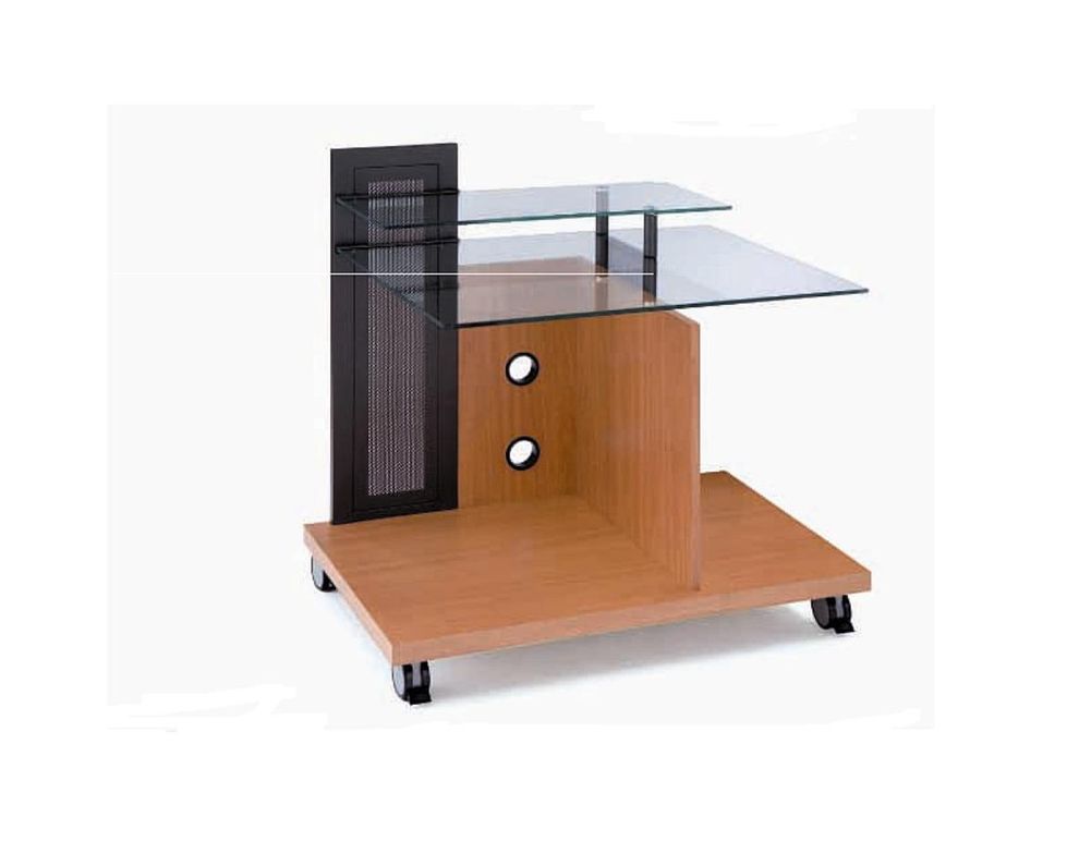 Clear / beech contemporary laptop desk by New Spec