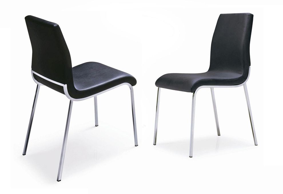 4pcs dining chairs in black by New Spec