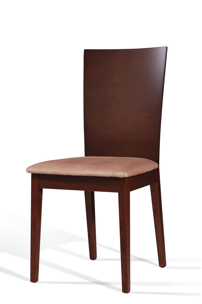 Walnut / beige contemporary microfiber chair by New Spec