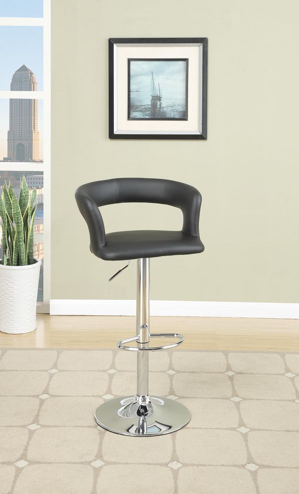 Chrome base bar stool in black by Poundex