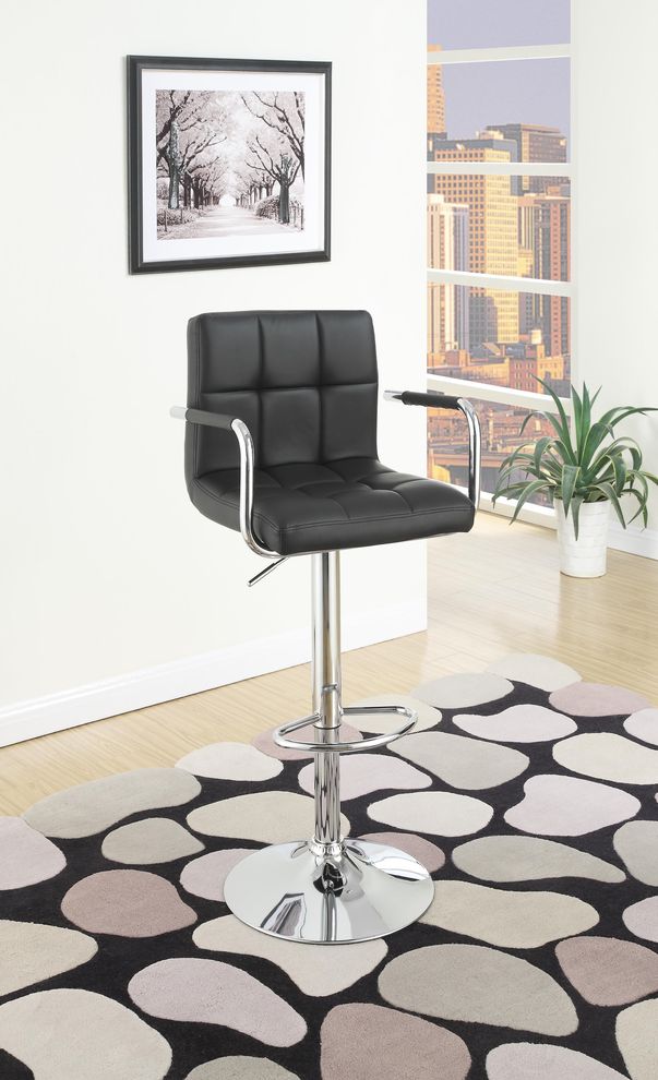 Modern bar stool in black/chrome by Poundex