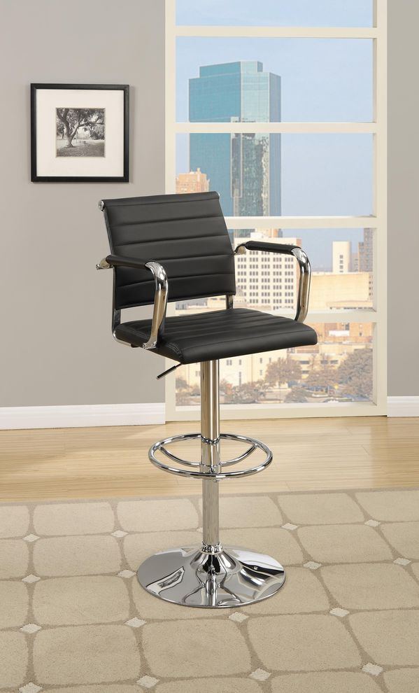 Office chair style bar stool in black by Poundex