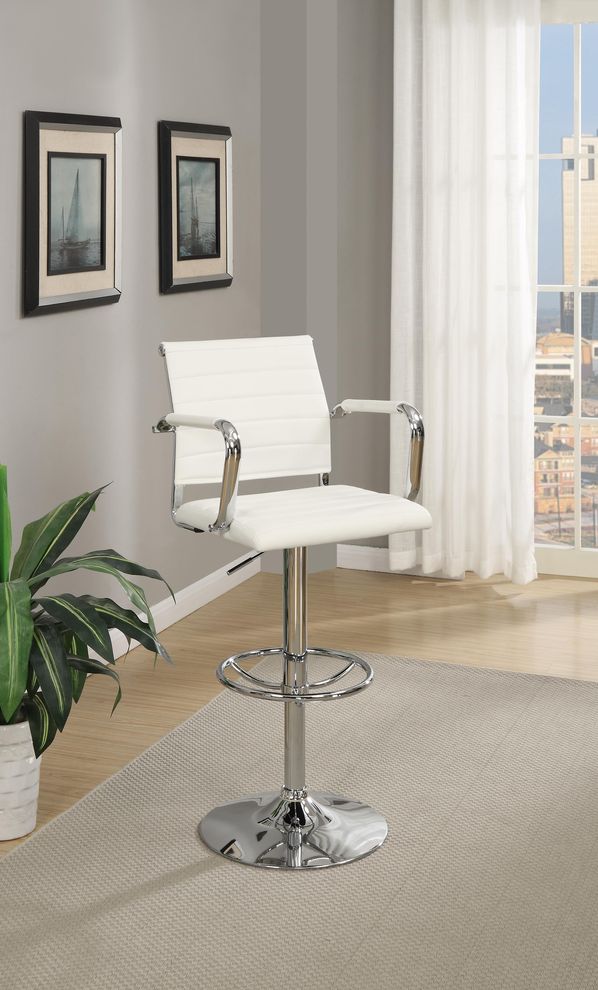 Office style bar stool in white leatherette by Poundex
