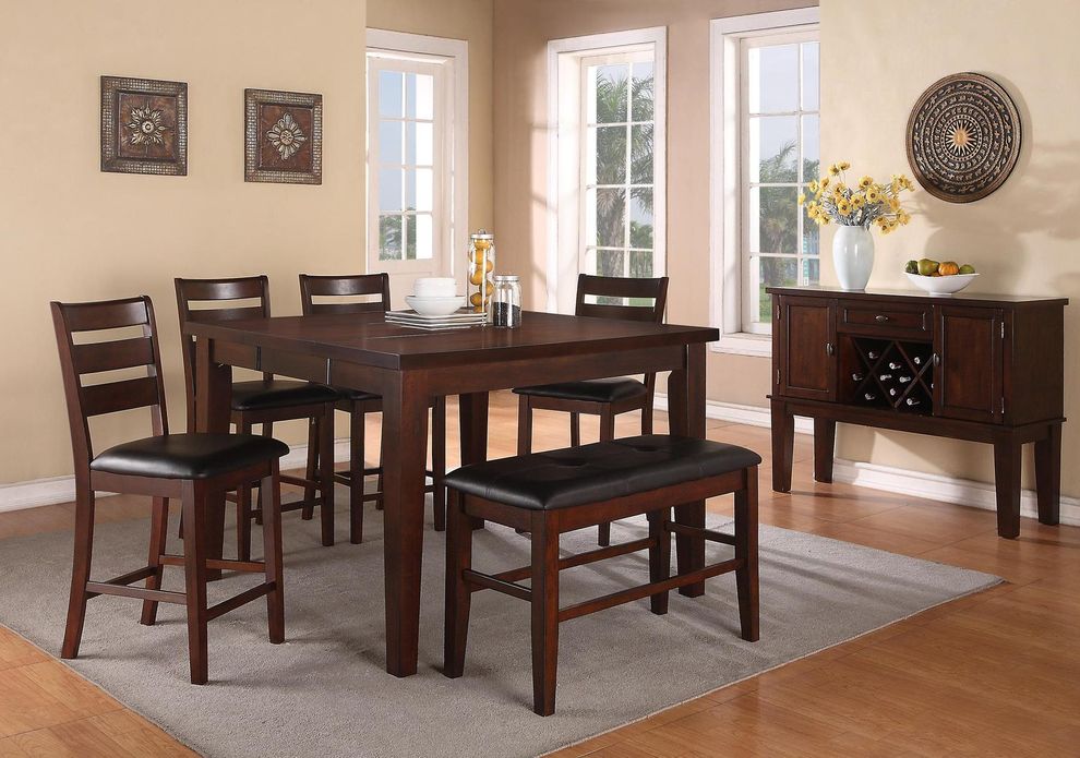 Counter height family size dining table w/ leaf by Poundex