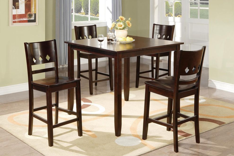 Couther height wooden top dining set by Poundex