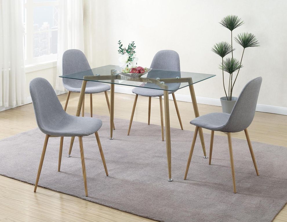 Clear glass top casual style dining table by Poundex