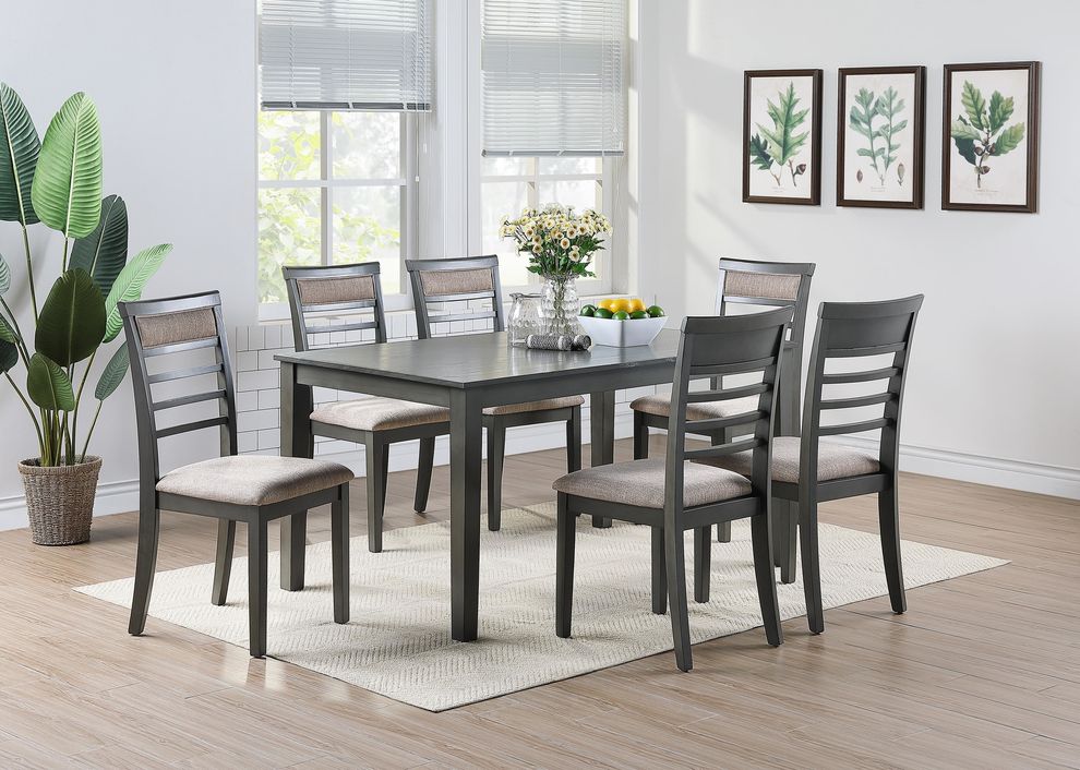 7pcs casual style gray table by Poundex