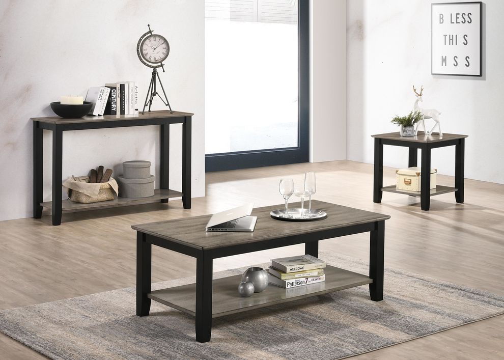 Gray / black coffee table in casual style by Poundex