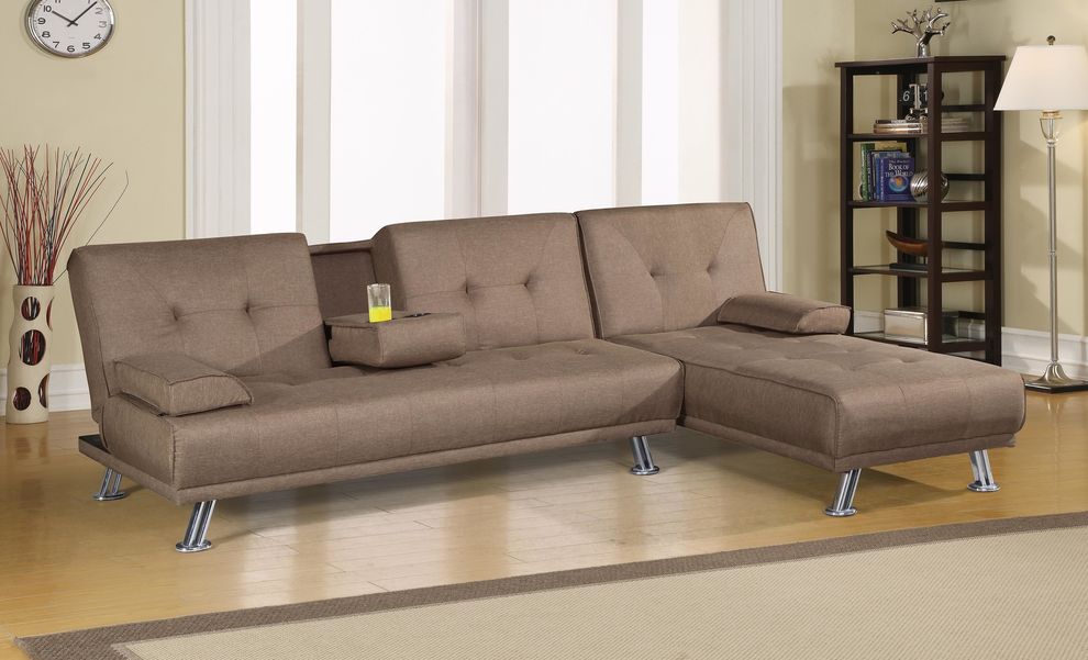 Casual style coffee sofa bed with optional chaise lounge by Poundex