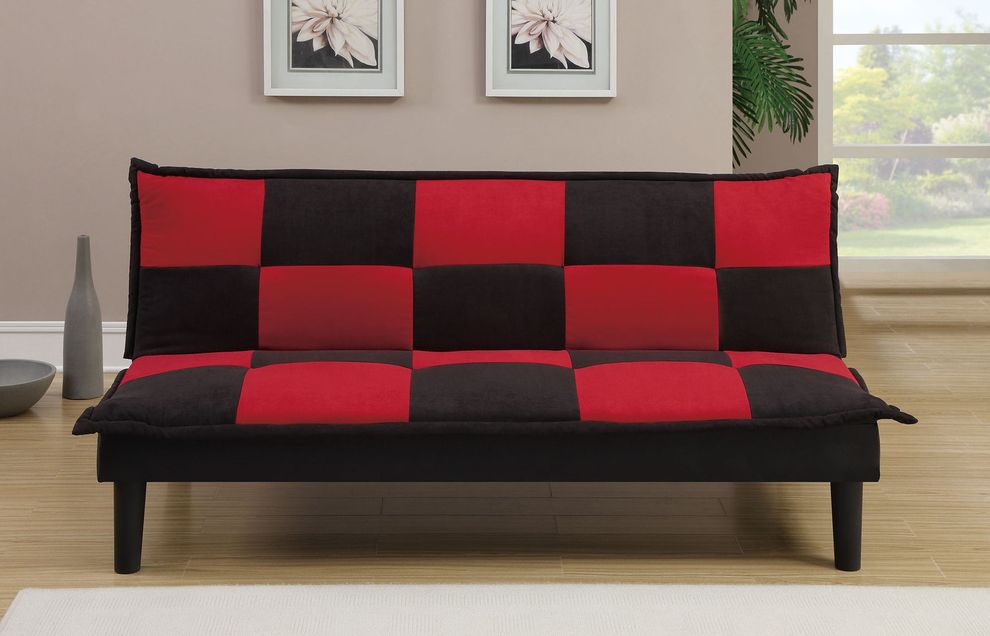 Black/red sofa bed by Poundex