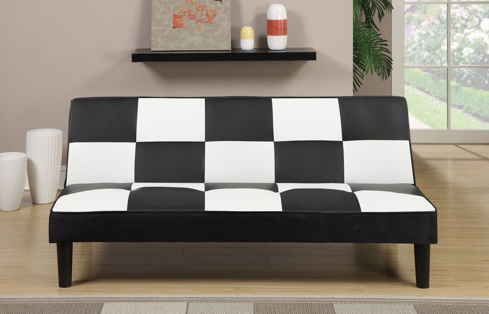 Black/white sofa bed by Poundex