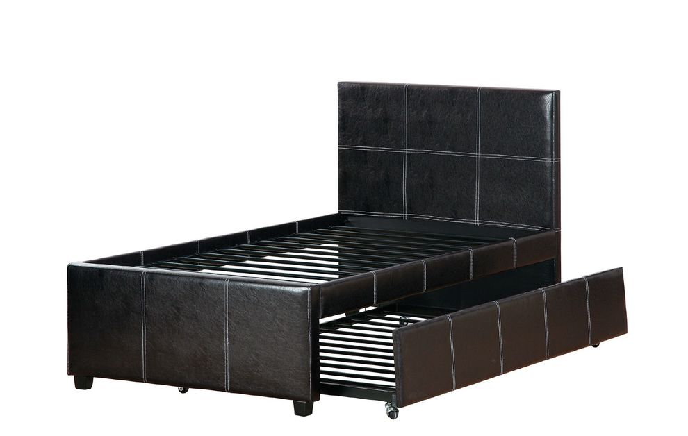 Affordable platform twin bed w/ trundle by Poundex