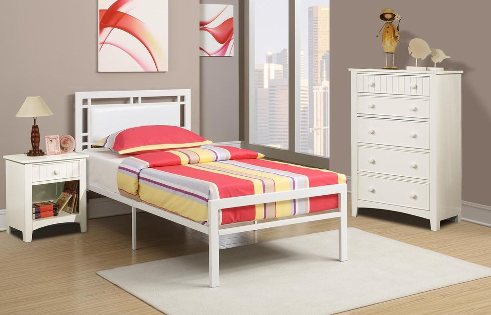 White twin size bed for kids by Poundex