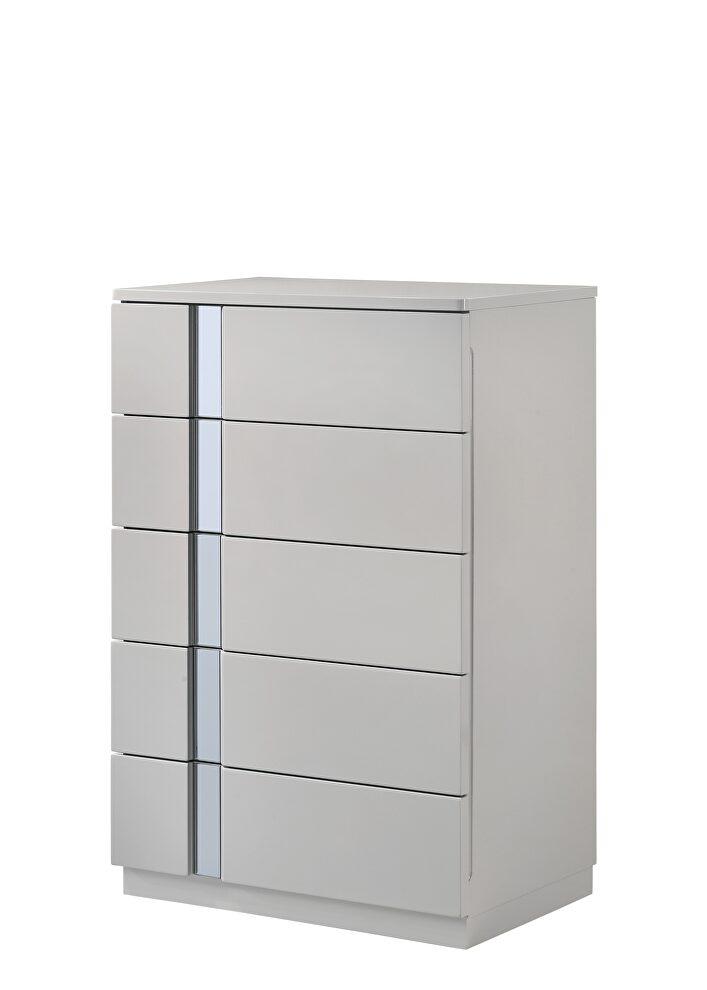 Minimal design gray lacquer chest by J&M