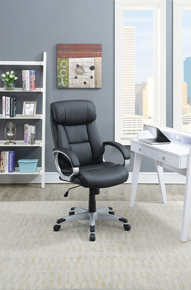 Black pu pvc office chair by Poundex