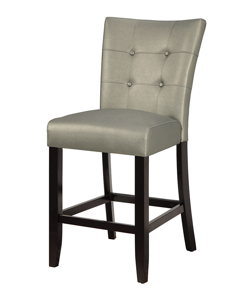 Faux leather counter stool in silver by Poundex